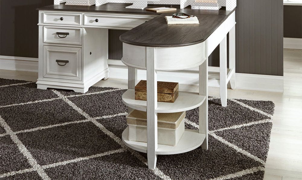 Liberty Furniture - Allyson Park - Opt L Shaped Desk Set in White - 417-HOJ-OLSD view 1