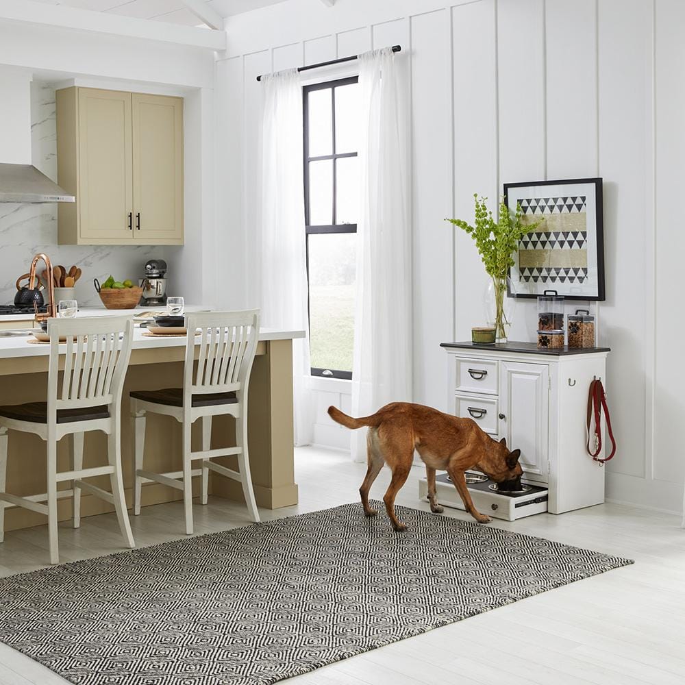 Liberty Furniture - Allyson Park Pet Feeder in Wirebrushed White w/ Charcoal Tops - 417-PF1000 veiw 3