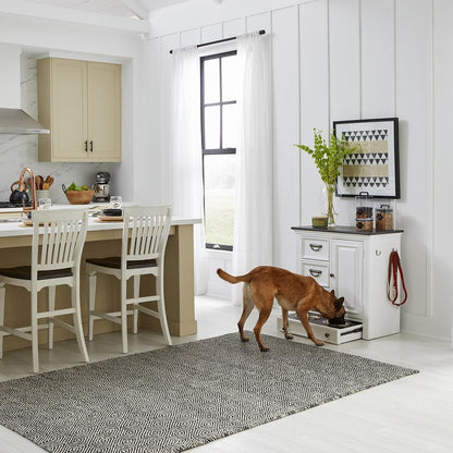 Liberty Furniture - Allyson Park Pet Feeder in Wirebrushed White w/ Charcoal Tops - 417-PF1000 veiw 3