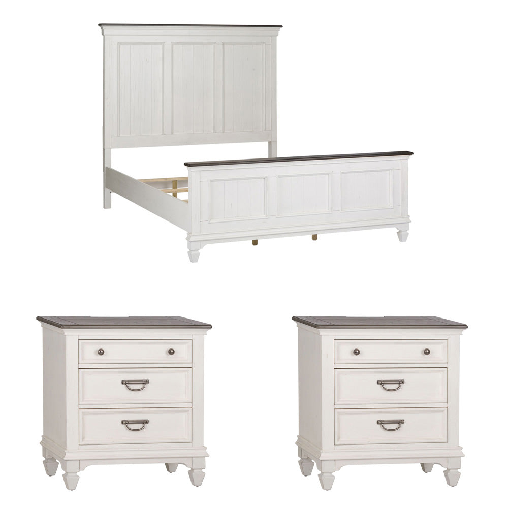 Liberty Furniture - Allyson Park Queen Panel Bed, 2 Nightstands - 417-BR-QPB2NS view 1