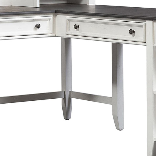 Liberty Furniture - Allyson Park Right Return in Wirebrushed White w/ Charcoal Tops - 417-HO121 veiw 1