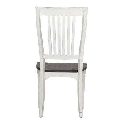 Liberty Furniture - Allyson Park Slat Back Side Chair  in Wirebrushed White w/ Charcoal Tops - 417-C1500S veiw 5