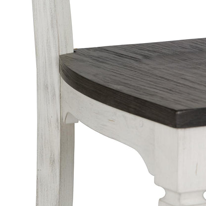Liberty Furniture - Allyson Park Slat Back Side Chair  in Wirebrushed White w/ Charcoal Tops - 417-C1500S veiw 6