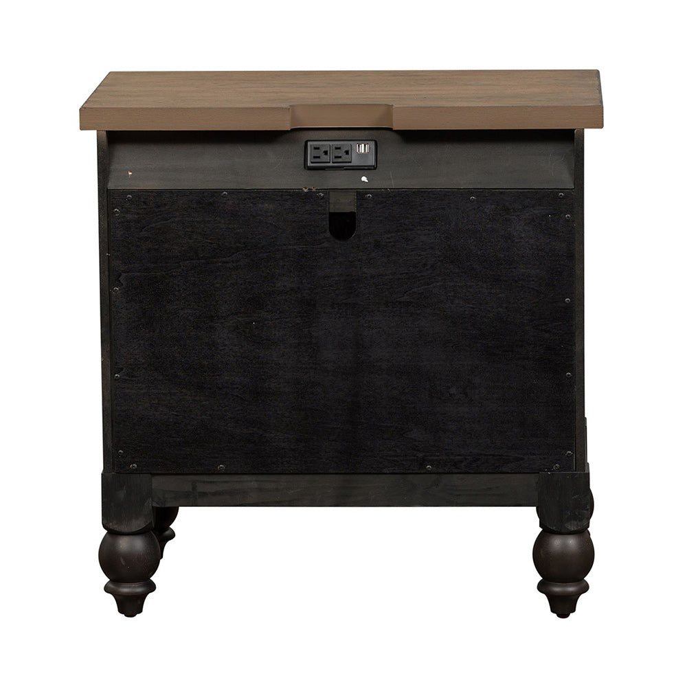 Liberty Furniture - Americana Farmhouse 2 Drawer Night Stand w/ Charging Station - Black - 615-BR61-B view 4