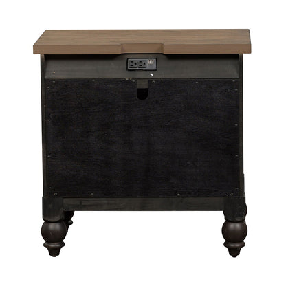 Liberty Furniture - Americana Farmhouse 2 Drawer Night Stand w/ Charging Station - Black - 615-BR61-B view 4