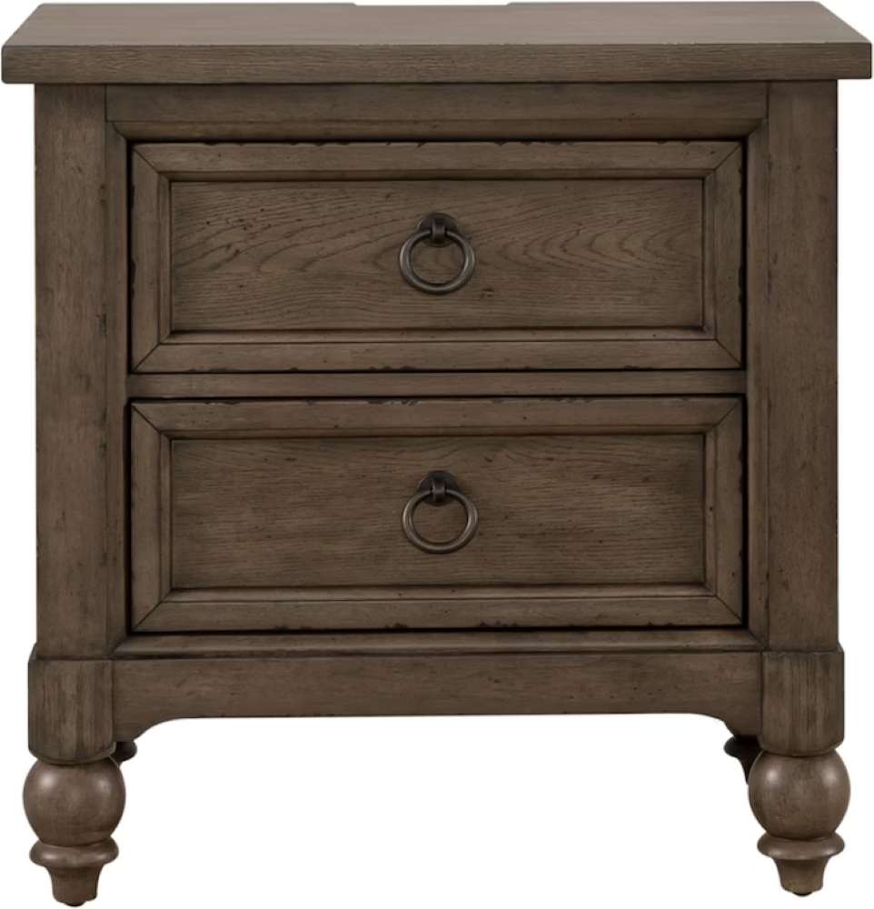 Liberty Furniture - Americana Farmhouse 2 Drawer Night Stand w/ Charging Station - 615-BR61 veiw 2