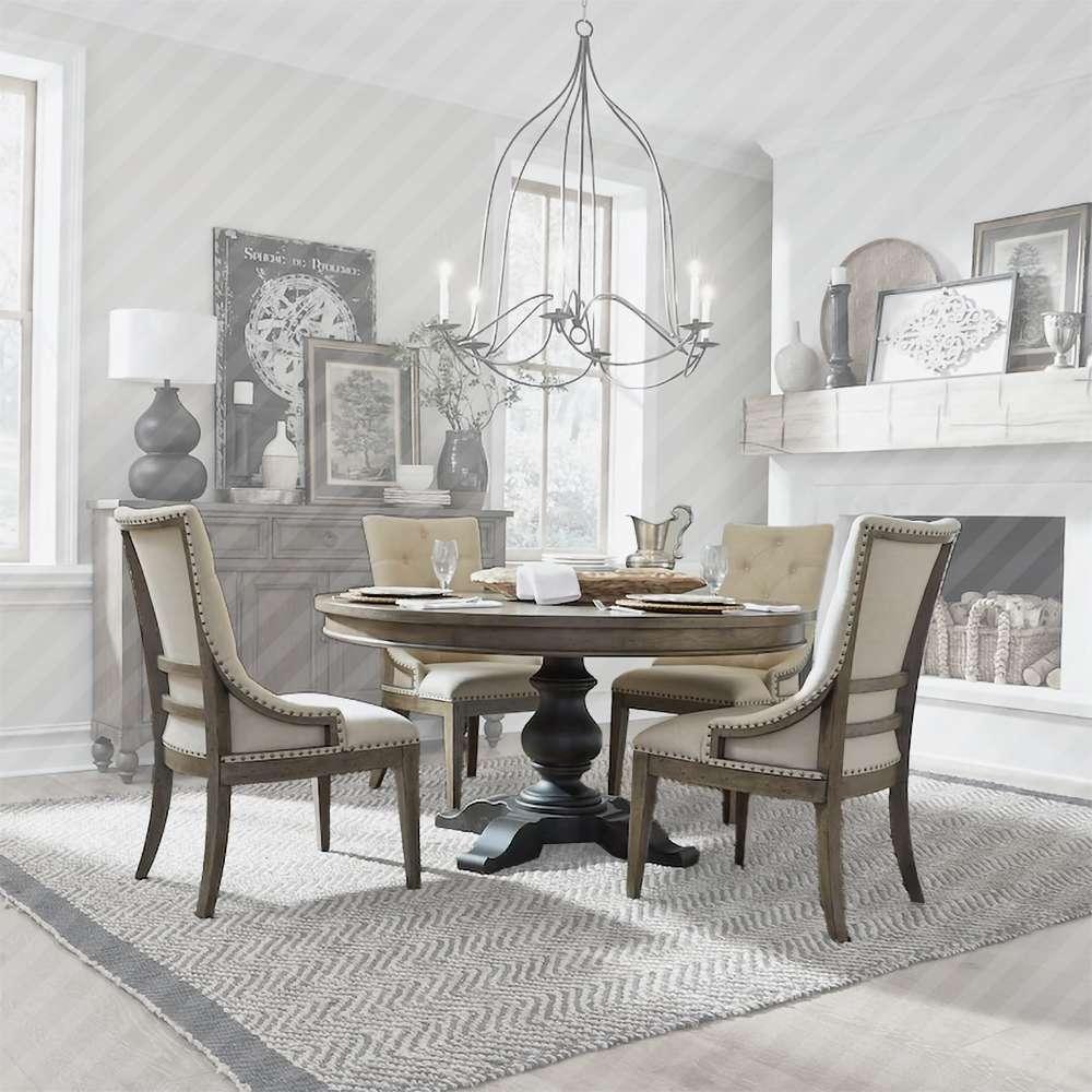 Liberty Furniture - Americana Farmhouse 5 Piece Pedestal Table Set  - 615-DR-5PDS veiw 1