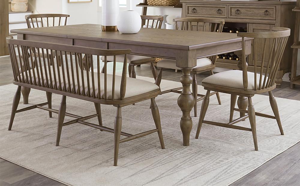 Liberty Furniture - Americana Farmhouse 6 Piece Rectangular Table Set  in Dusty Taupe - 615-CD-6RTS veiw 1