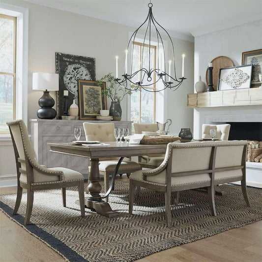 Liberty Furniture - Americana Farmhouse 6 Piece Trestle Table Set  - 615-DR-6TRS veiw 1