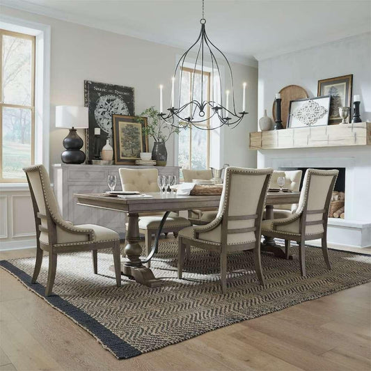 Liberty Furniture - Americana Farmhouse 7 Piece Trestle Table Set  - 615-DR-7TRS veiw 1