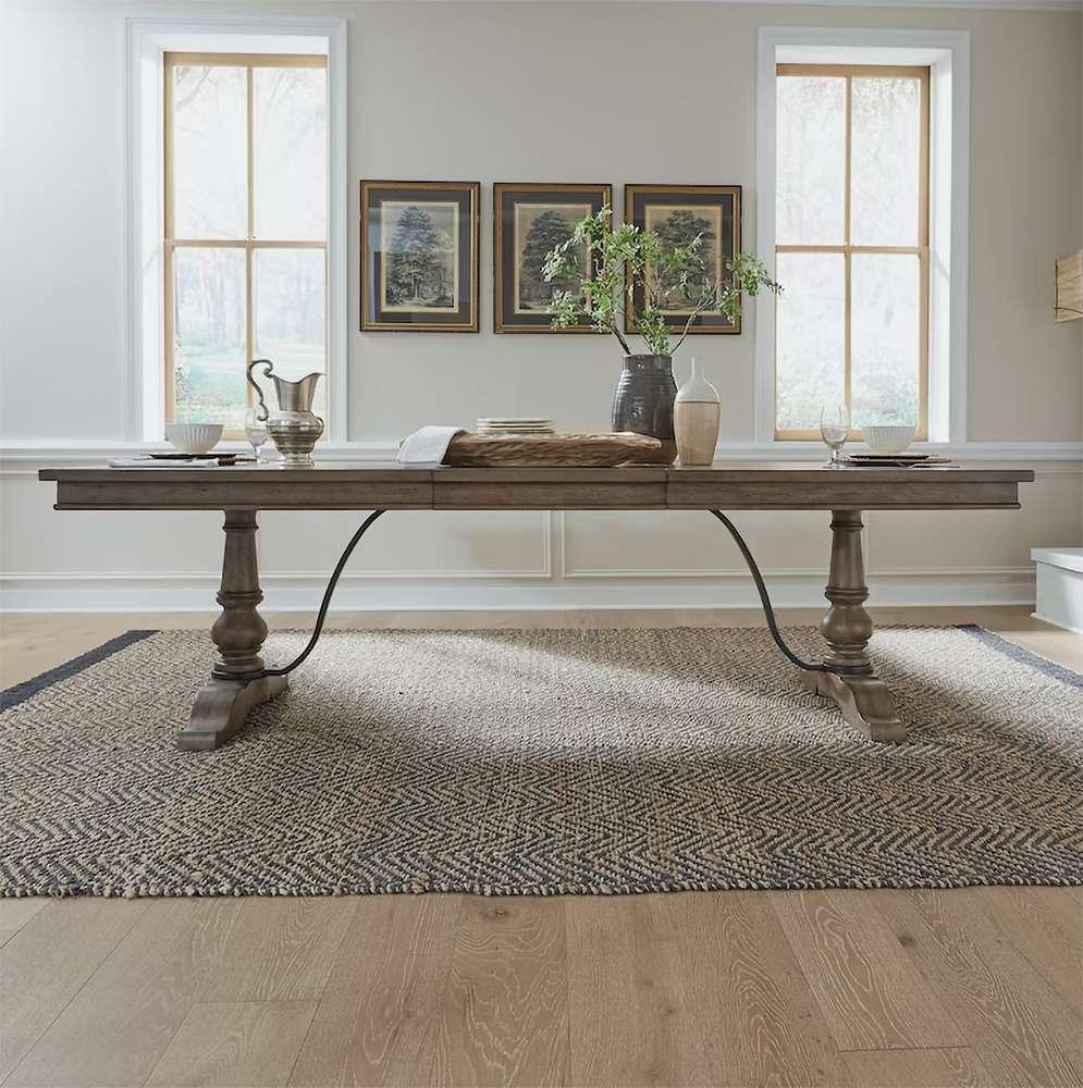 Liberty Furniture - Americana Farmhouse 7 Piece Trestle Table Set  - 615-DR-7TRS veiw 3