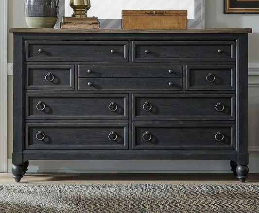 Liberty Furniture - Americana Farmhouse 9 Drawer Dresser - Black - 615-BR31-B veiw 1