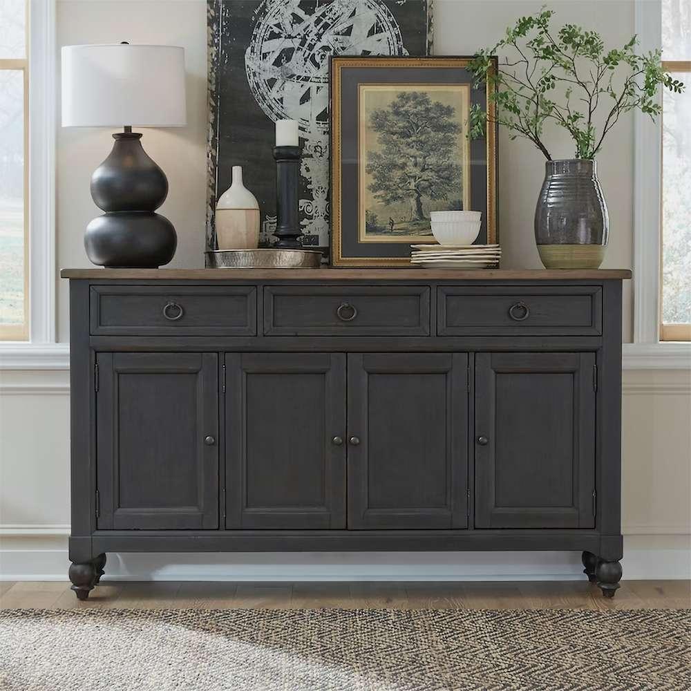 Liberty Furniture - Americana Farmhouse Hall Buffet- Black - 615-HB7242-B view 11