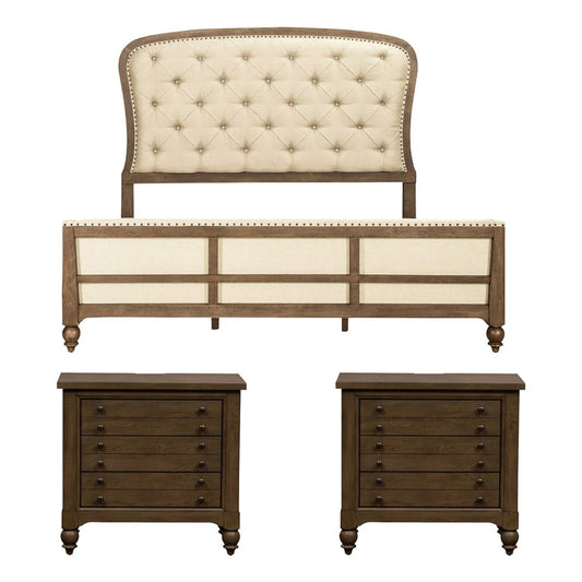 Liberty Furniture - Americana Farmhouse King Shelter Bed, 2 Bedside Chests - 615-BR-KSH2BSC view 1