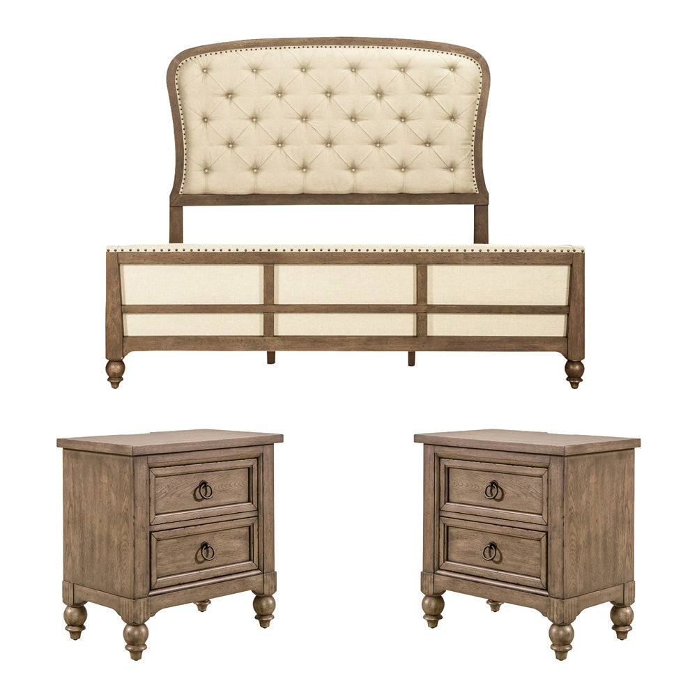 Liberty Furniture - Americana Farmhouse King Shelter Bed, 2 Night Stands - 615-BR-KSH2NS view 1