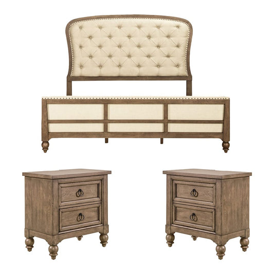 Liberty Furniture - Americana Farmhouse King Shelter Bed, 2 Night Stands - 615-BR-KSH2NS view 1
