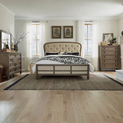 Liberty Furniture - Americana Farmhouse - King Shelter Bed, Dresser & Mirror, Chest in Brown - 615-BR-KSHDMC view 1