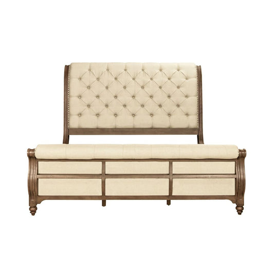 Liberty Furniture - Americana Farmhouse King Sleigh Bed, 2 Bedside Chests - 615-BR-KSL2BSC view 2