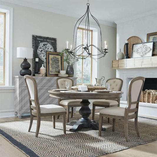 Liberty Furniture - Americana Farmhouse Opt 5 Piece Pedestal Table Set  - 615-DR-O5PDS veiw 1