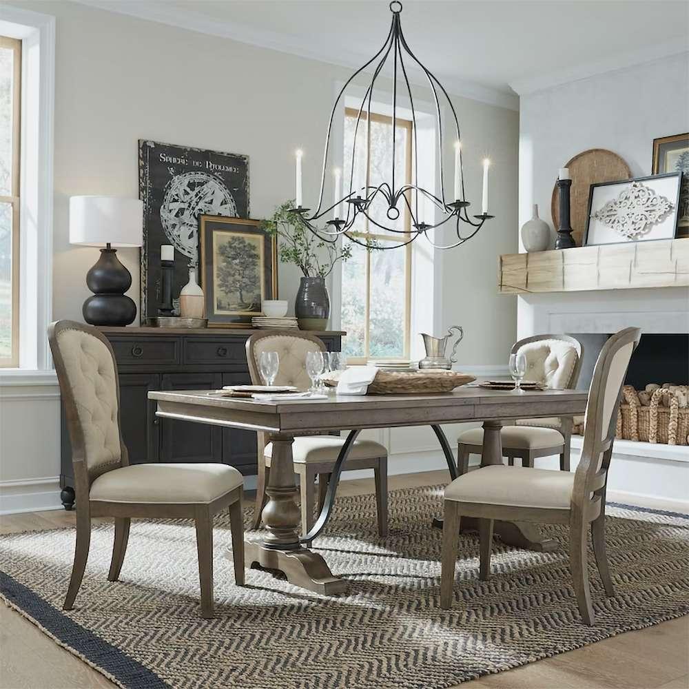 Liberty Furniture - Americana Farmhouse Opt 5 Piece Trestle Table Set  - 615-DR-O5TRS veiw 1