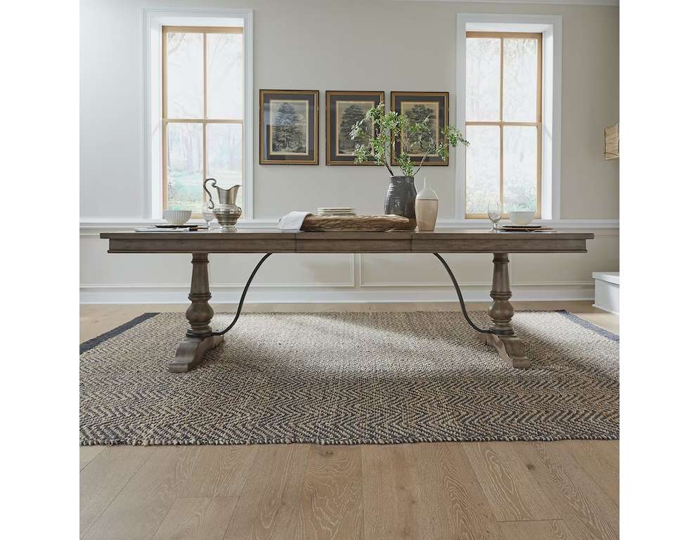 Liberty Furniture - Americana Farmhouse Opt 5 Piece Trestle Table Set  - 615-DR-O5TRS veiw 3