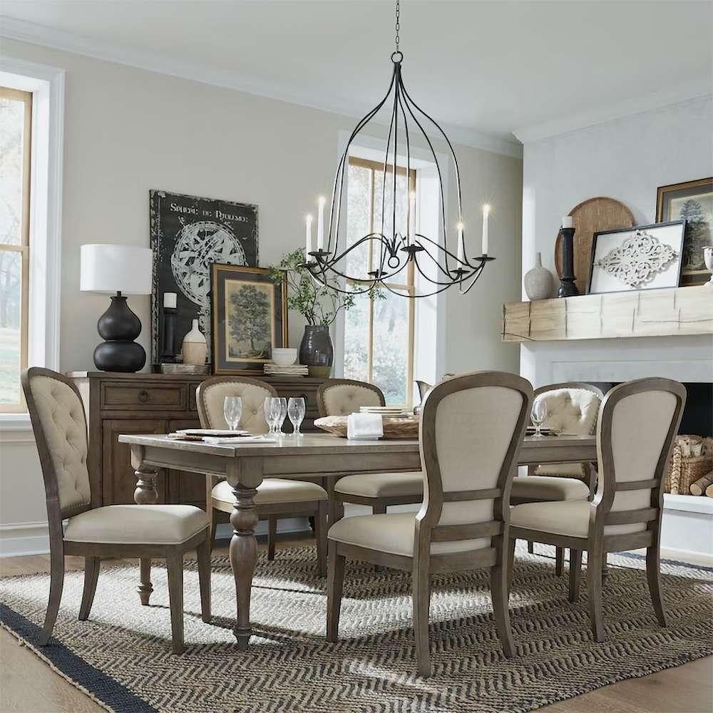 Liberty Furniture - Americana Farmhouse Opt 7 Piece Leg Table Set  - 615-DR-O7LGS veiw 1