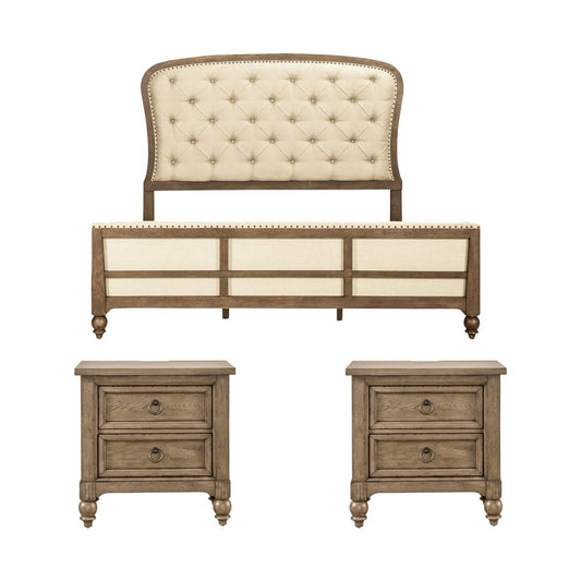 Liberty Furniture - Americana Farmhouse Queen Shelter Bed, 2 Night Stands - 615-BR-QSH2NS view 1