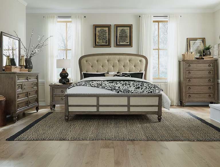 Liberty Furniture - Americana Farmhouse Queen Shelter Bed, Dresser & Mirror, Chest, Night Stand  - 615-BR-QSHDMCN veiw 1