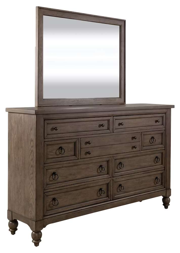 Liberty Furniture - Americana Farmhouse Queen Shelter Bed, Dresser & Mirror, Chest, Night Stand  - 615-BR-QSHDMCN veiw 3