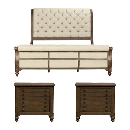 Liberty Furniture - Americana Farmhouse Queen Sleigh Bed, 2 Bedside Chests - 615-BR-QSL2BSC view 1