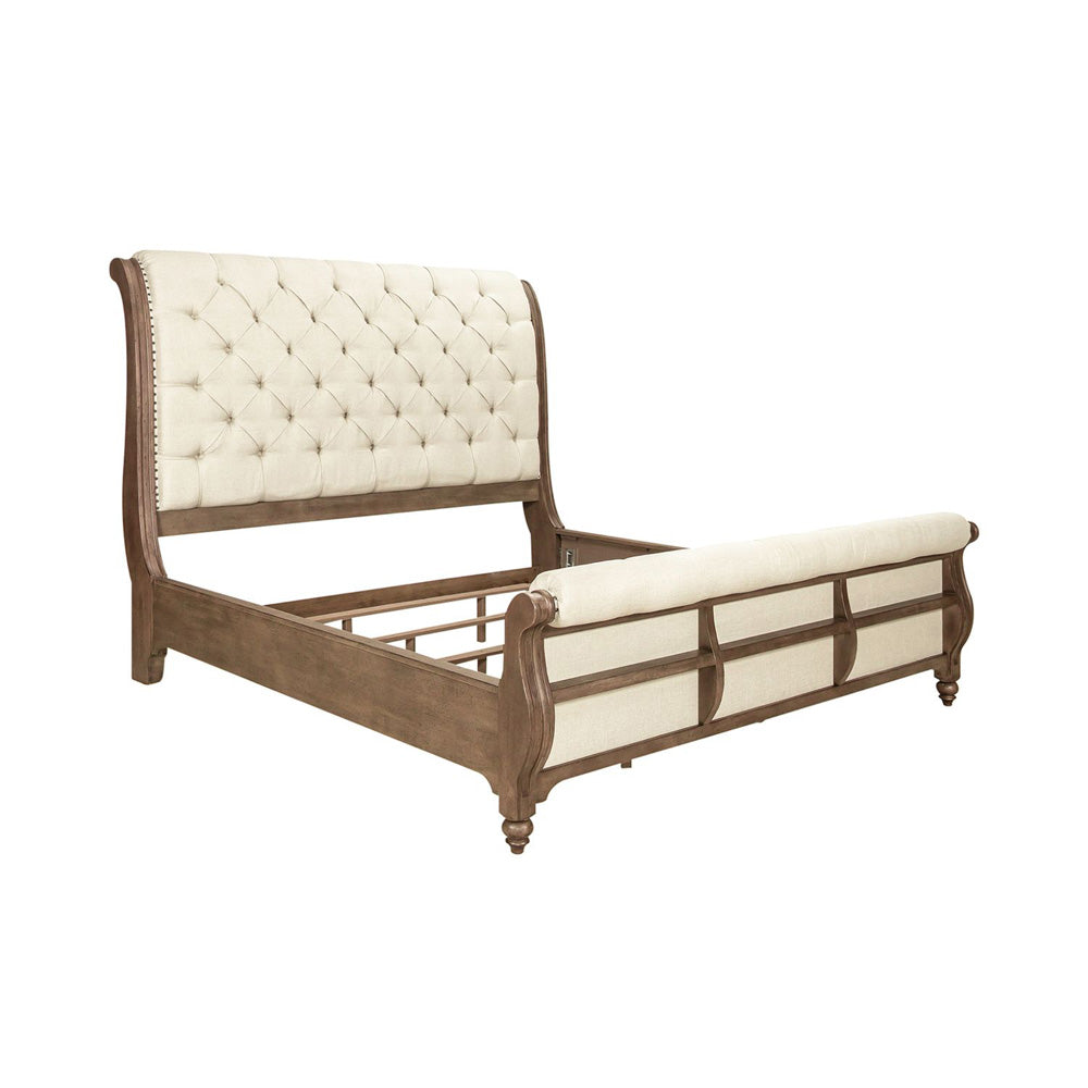 Liberty Furniture - Americana Farmhouse Queen Sleigh Bed, 2 Bedside Chests - 615-BR-QSL2BSC view 3
