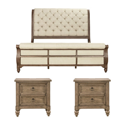 Liberty Furniture - Americana Farmhouse Queen Sleigh Bed, 2 Night Stands - 615-BR-QSL2NS view 1