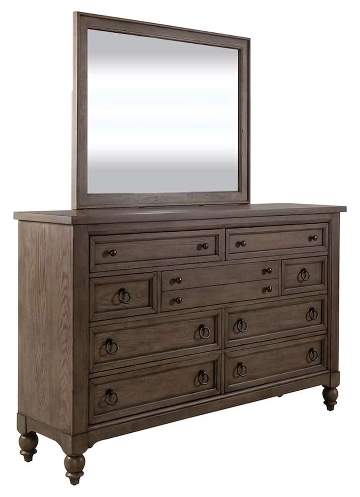 Liberty Furniture - Americana Farmhouse Queen Sleigh Bed, Dresser & Mirror, Chest, N/S  - 615-BR-QSLDMCN veiw 3