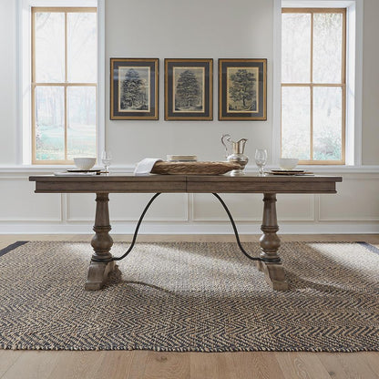 Liberty Furniture - Americana Farmhouse Trestle Table in Dusty Taupe & Black - 615-DR-TRS veiw 2