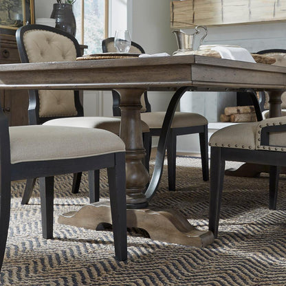 Liberty Furniture - Americana Farmhouse Trestle Table in Dusty Taupe & Black - 615-DR-TRS veiw 3