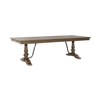 Liberty Furniture - Americana Farmhouse Trestle Table in Dusty Taupe & Black - 615-DR-TRS veiw 4