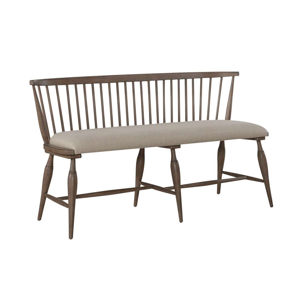 Liberty Furniture - Americana Farmhouse Uph Seat Windsor Bench (RTA) - 615-C1001B veiw 2