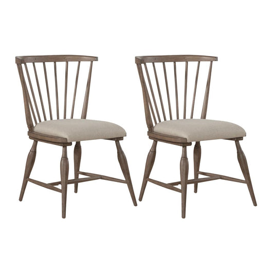 Liberty Furniture - Americana Farmhouse - Uph Seat Windsor Chair (RTA) - Set of 2 in Brown - 615-C1001S-2PK view 1