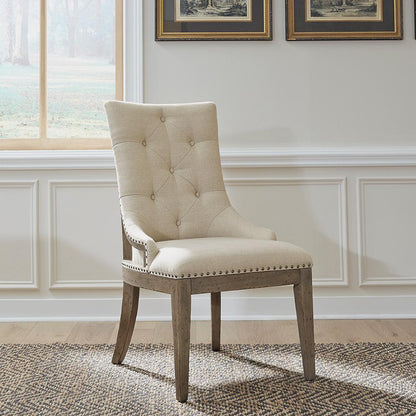 Liberty Furniture - Americana Farmhouse Uph Shelter Side Chair  in Dusty Taupe & Black - 615-C6501S veiw 1