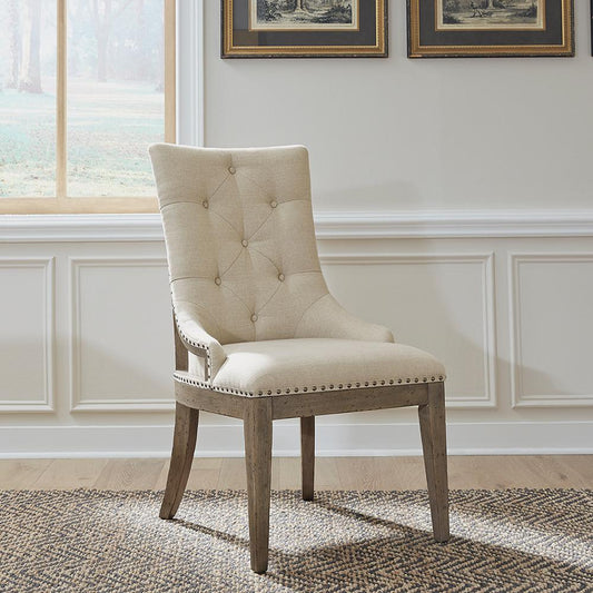 Liberty Furniture - Americana Farmhouse Uph Shelter Side Chair  in Dusty Taupe & Black - 615-C6501S veiw 1