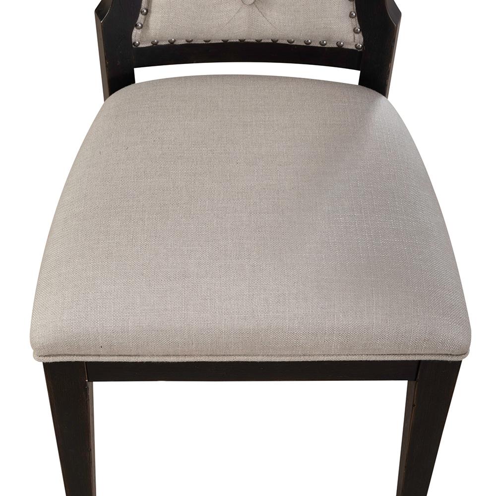 Liberty Furniture - Americana Farmhouse Uph Tufted Back Side Chair - Black in Dusty Taupe & Black - 615-C0501S-B veiw 12