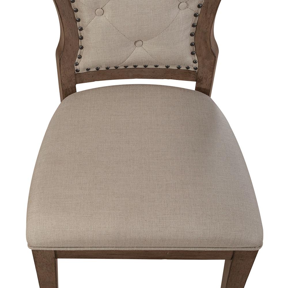 Liberty Furniture - Americana Farmhouse Uph Tufted Back Side Chair in Dusty Taupe & Black - 615-C0501S veiw 3