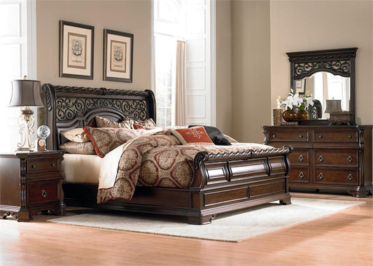 Liberty Furniture - Arbor Place 4 Piece Queen Sleigh Bed, Dresser & Mirror, Night Stand Set - 575-BR-QSLDMN veiw 1