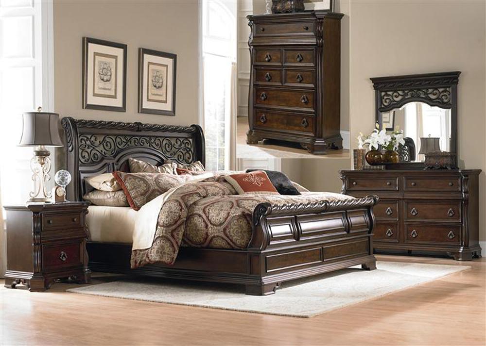Liberty Furniture - Arbor Place 5 Piece Queen Sleigh Bed, Dresser & Mirror, Chest, Night Stand Set - 575-BR-QSLDMCN veiw 1