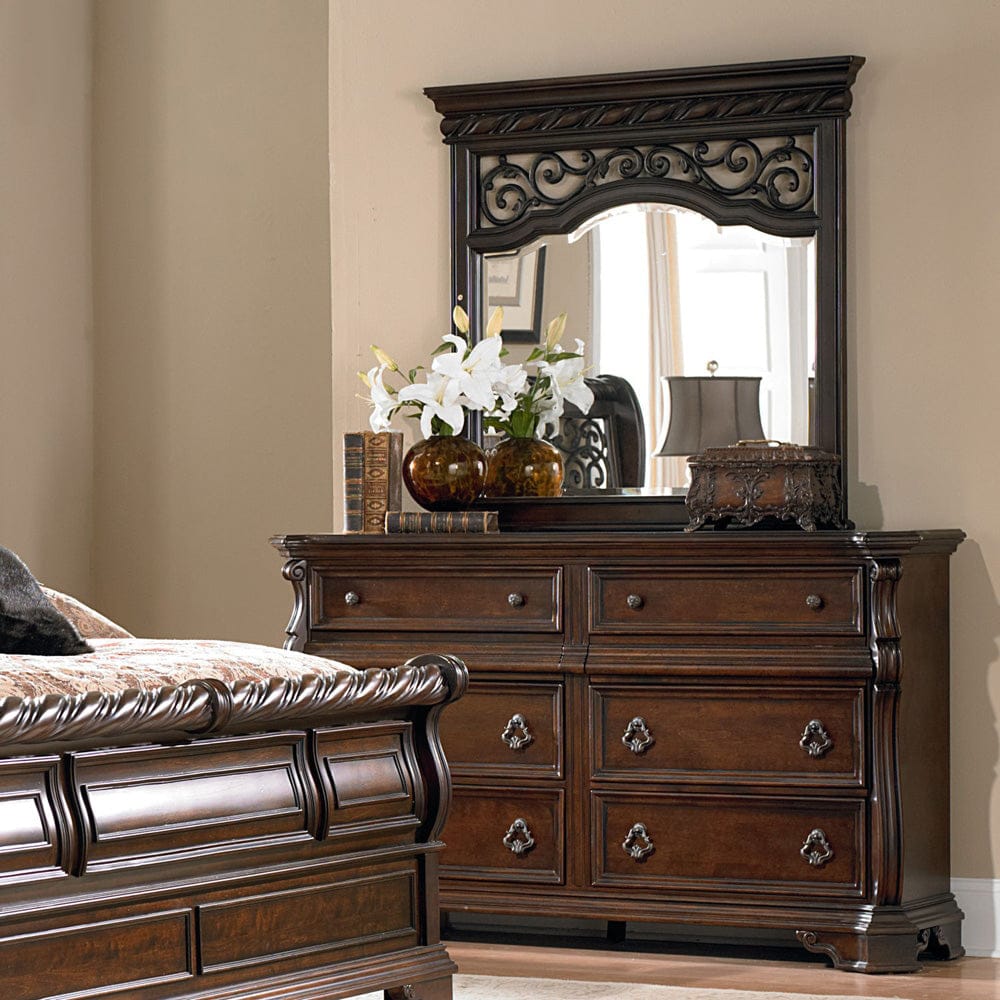 Liberty Furniture - Arbor Place - King California Sleigh Bed, Dresser & Mirror, Chest in Brown - 575-BR-KCSDMC view 2