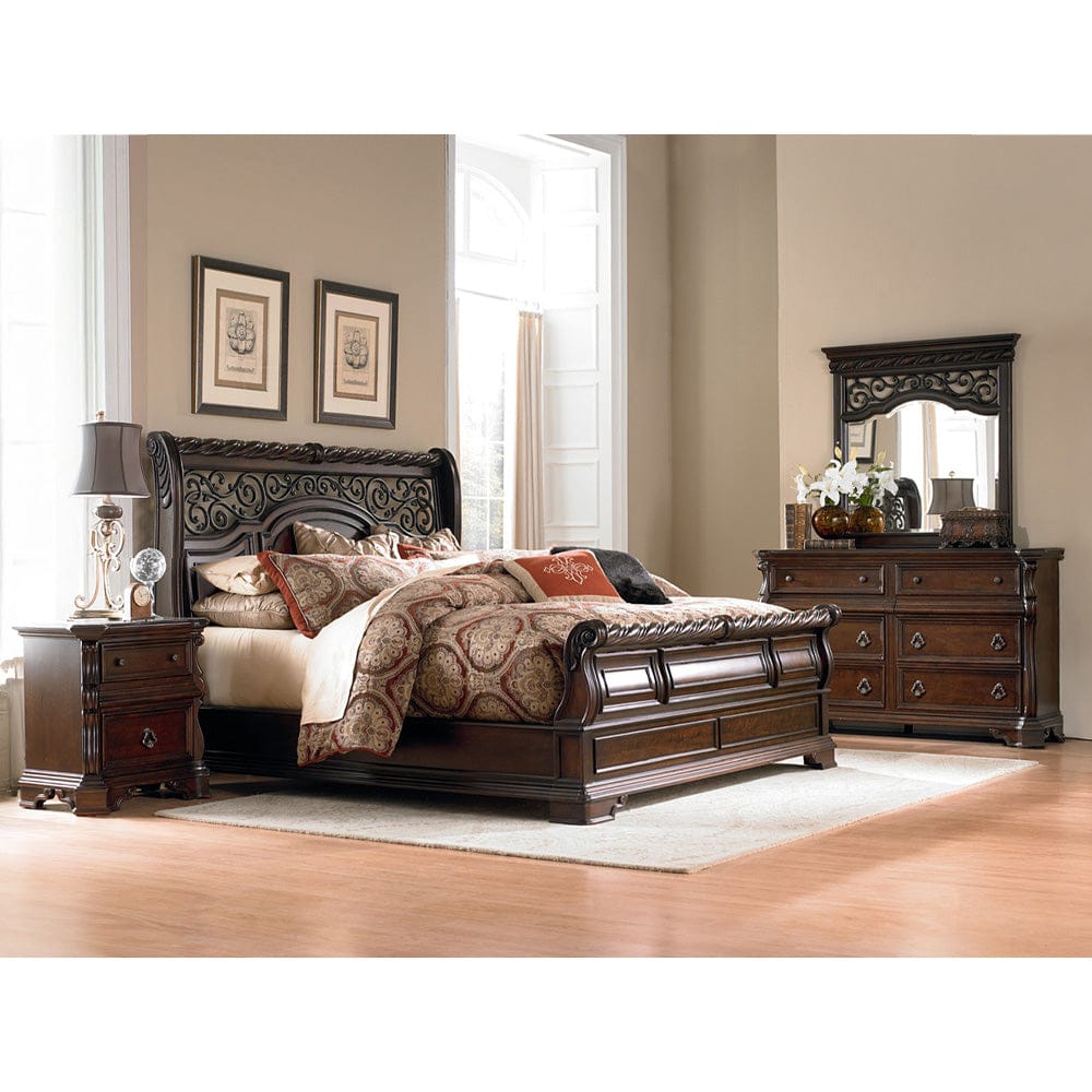 Liberty Furniture - Arbor Place - King California Sleigh Bed, Dresser & Mirror, Chest, Night Stand in Brown - 575-BR-KCSDMCN view 1