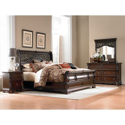 Liberty Furniture - Arbor Place - King California Sleigh Bed, Dresser & Mirror, Chest, Night Stand in Brown - 575-BR-KCSDMCN view 1