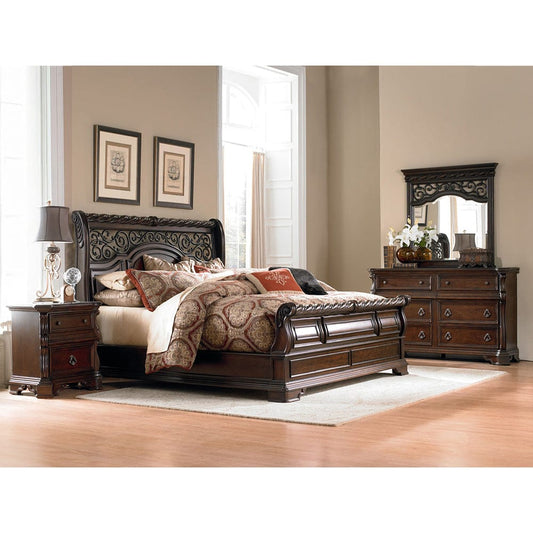 Liberty Furniture - Arbor Place - King California Sleigh Bed, Dresser & Mirror, Chest, Night Stand in Brown - 575-BR-KCSDMCN view 1