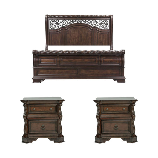 Liberty Furniture - Arbor Place King Sleigh Bed, 2 Nightstands - 575-BR-KSL2NS view 1