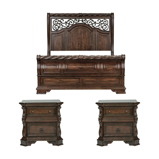 Liberty Furniture - Arbor Place Queen Sleigh Bed, 2 Nightstands - 575-BR-QSL2NS view 1